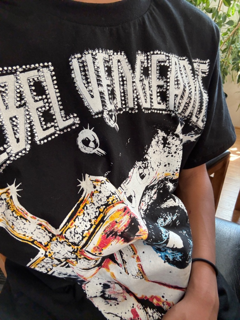Men's Black Graphic Band Tee Shirt